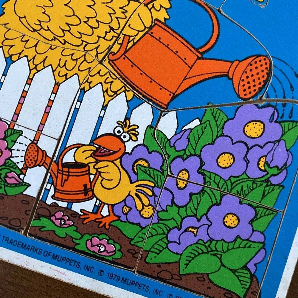Sesame Street 1979 Big Bird Wood Puzzle - Moppets - Playskool